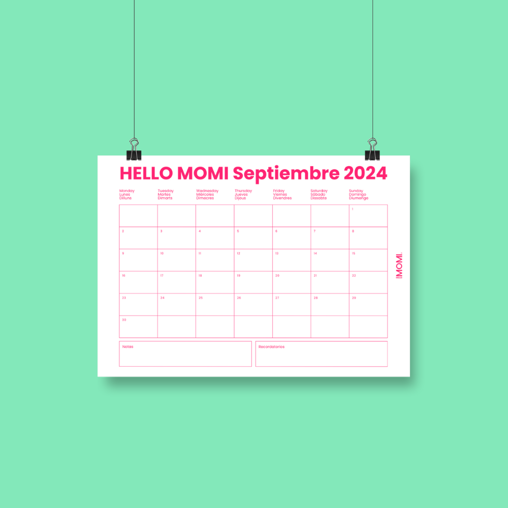 Hello MOMI calendario septiembre 2024