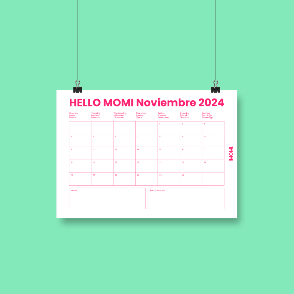 Calendario HELLO MOMI Noviembre 2024